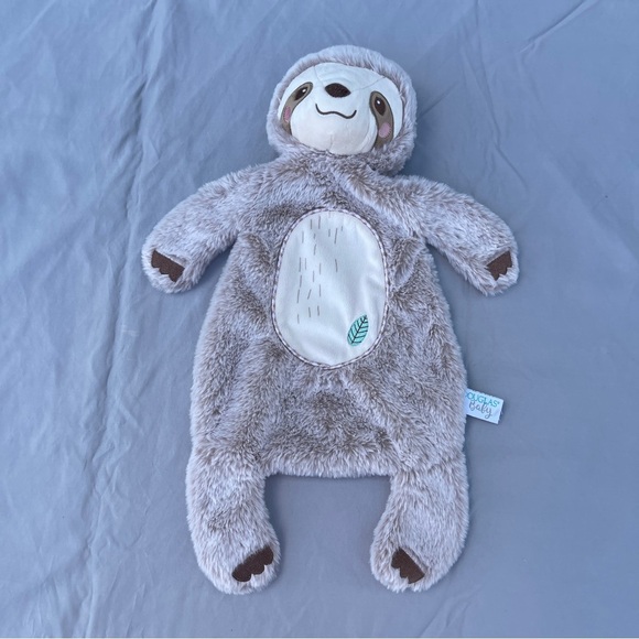 Douglas Baby Brown Sloth Sshlumpie Plush Stuffed Animal Lovey Security Blanket - Picture 2 of 10